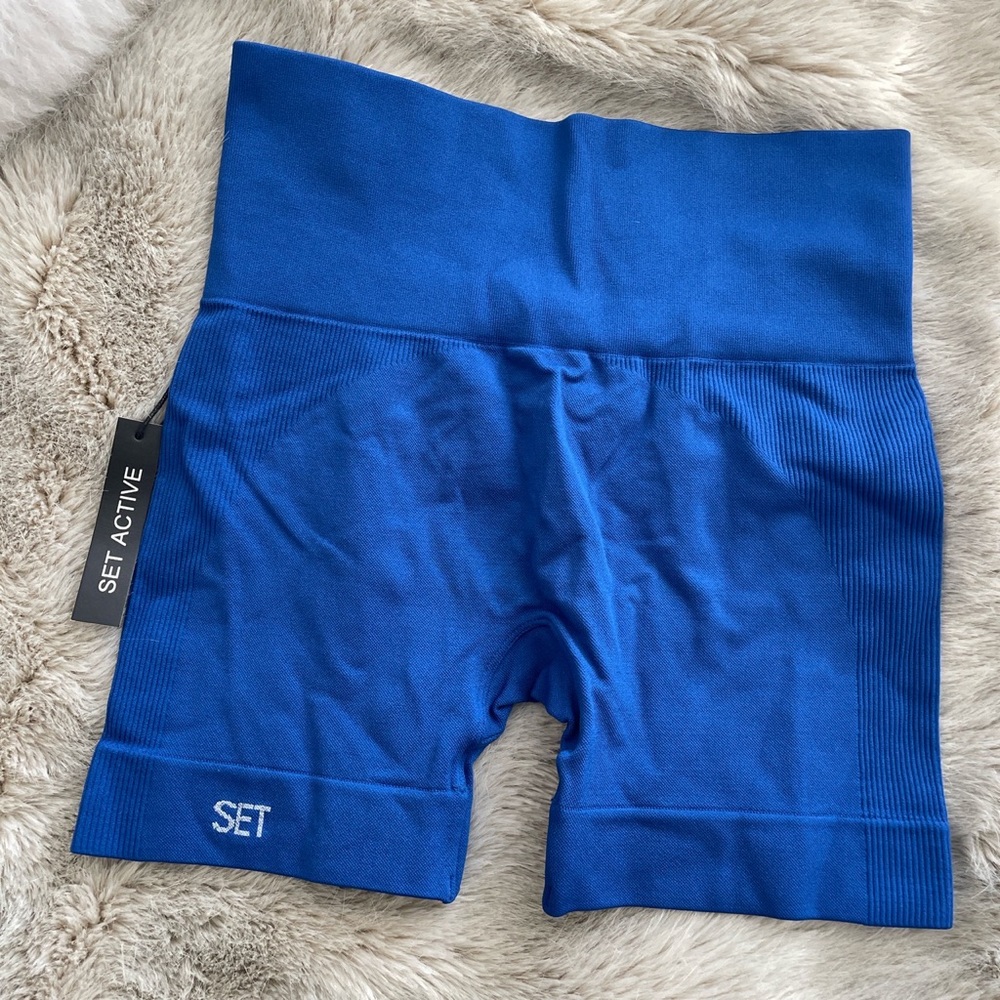 Setactive colbalt blue biker shorts